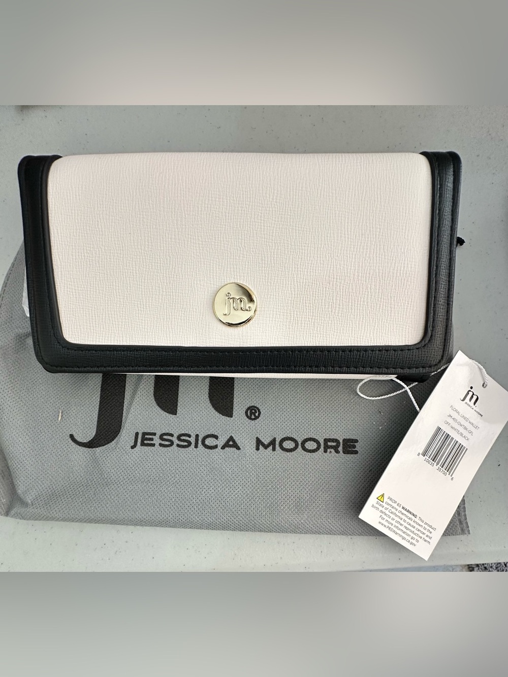 Jessica Moore Two-Tone White and Black Women's Wallet
